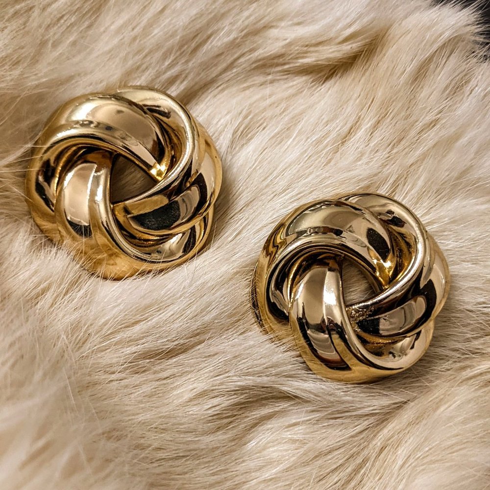 Chunky Gold Knot Earrings